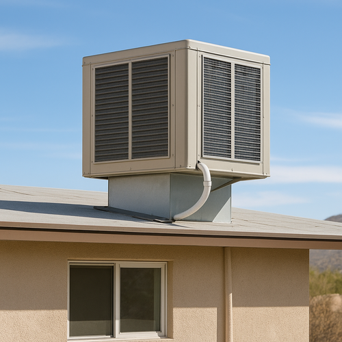 evaporative cooler on a home