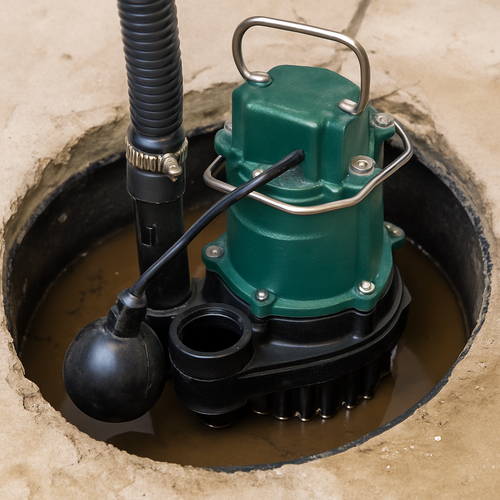 sump pump at work